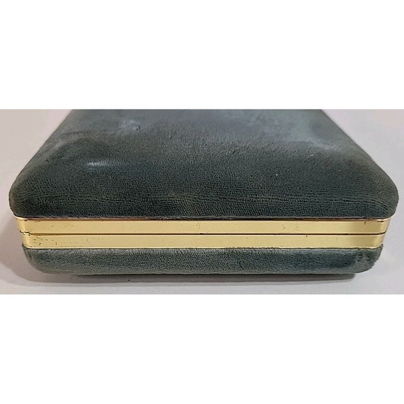 Vintage MELE Blue Velvet Travel Clamshell Jewelry Box Earring Case Lined - Picture 7 of 15